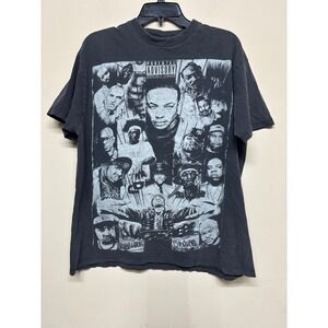 Vintage Phat Doc Hip Hop 90s y2k Rap Graphic Tee Large Black Faded Streetwear